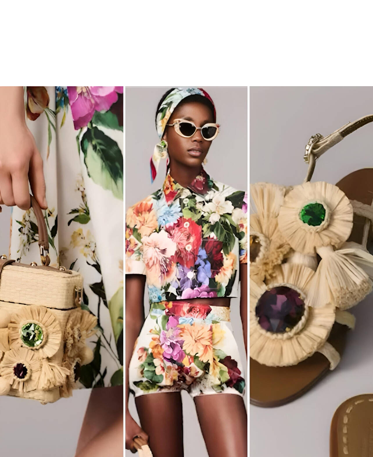 DOLCE & GABBANA RAFIA FIORI